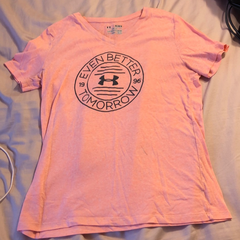 Pink under armour tee
